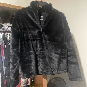 A new day, Black fuzzy pull over, size small women’s